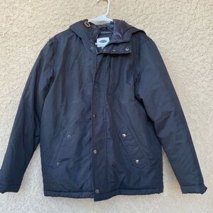 GUC Men Old Navy Black Puffer Jacket Hoodie Sz M Warm Winter Coat
